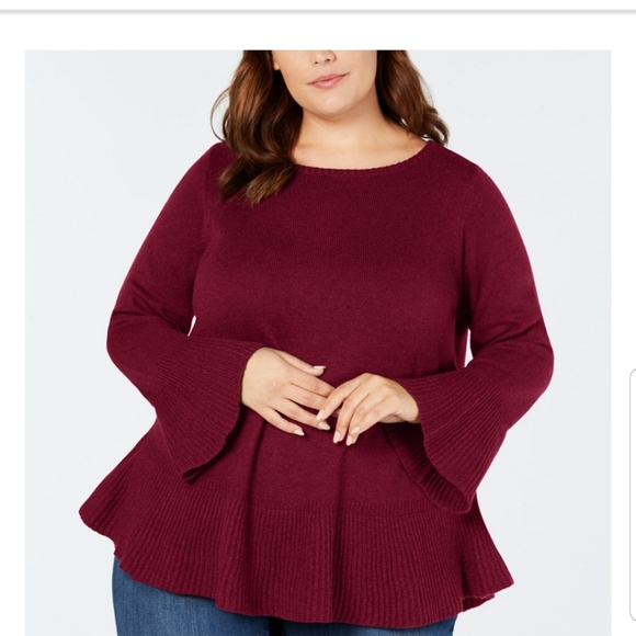 Sweaters - Style & Co Plus Size Ruffled Sweater